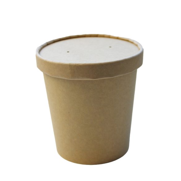 Suppenbecher "KING", Pappe, 750ml (26oz), Kraft / 25 Stück