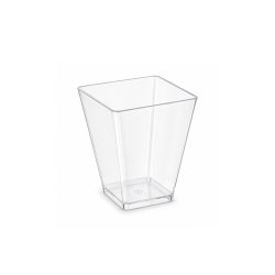   Fingerfood- & Dessertbecher "SQUARE", 60 ml, glasklar, PS – 20 Stück