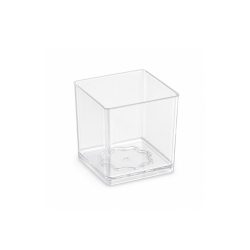   Fingerfood- & Dessertbecher "CUBE", 80 ml, glasklar, PS – 9 Stück