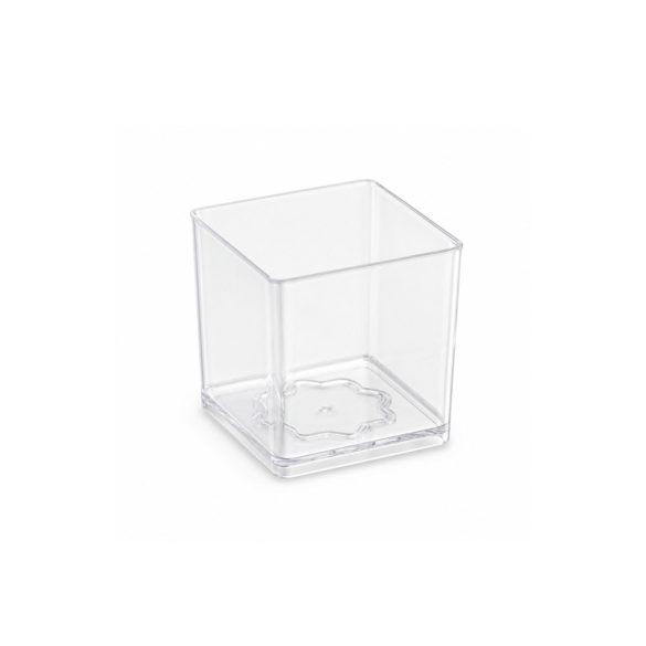 Fingerfood- & Dessertbecher "CUBE", 80 ml, glasklar, PS – 9 Stück
