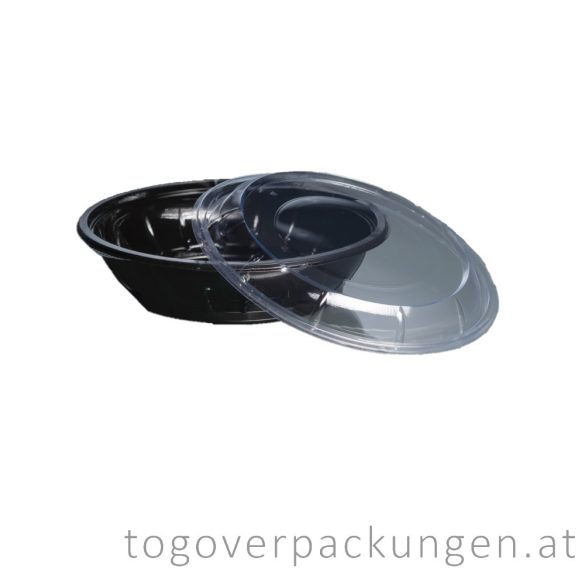 Salatschale, rund, schwarz, 1000 ml / 50 Stück