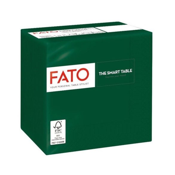Zweilagige Servietten – 330 x 330 mm,  2-lagige, 1/4-falz, dunkelgrün / 50 Stück