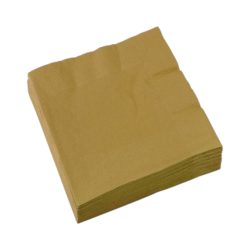   Zweilagige Servietten – 330 x 330 mm,  2-lagig, 1/4-falz, gold / 50 Stück