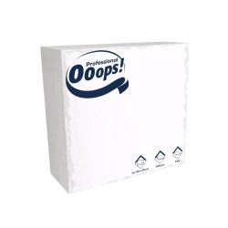   Zweilagige Servietten - 330 x 330 mm, 1/4, weiß / 100 Stück