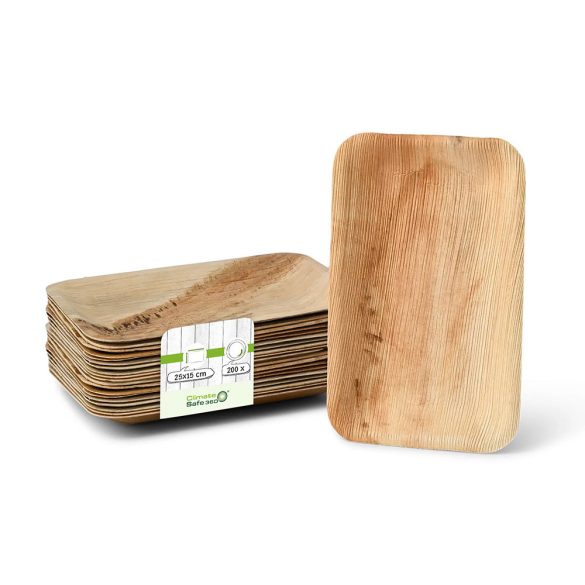Palmblatt Teller "Palmware®" 25 x 15 cm, rechteckig / 25 Stück