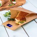 Sandwichbeutel mit Selbstklebverschluss,  100%  Papier, 15 x  16,5 cm, braun / 100 Stück