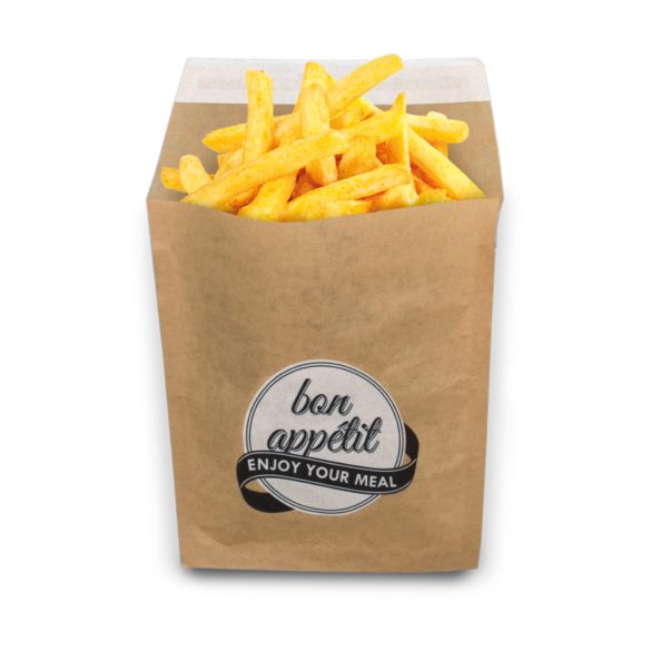 Pommes und Fingerfood Bag „Bon Apetite” (17,5 / 13,5 x 17 cm) / 100 Stück
