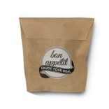 Pommes und Fingerfood Bag „Bon Apetite” (17,5 / 13,5 x 17 cm) / 100 Stück