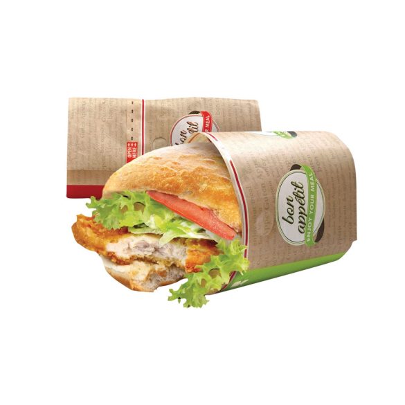 Sandwichbeutel mit Selbstklebverschluss,  "M" (50% PET) 13 x  18 x 7,5 cm, braun / 100 Stück